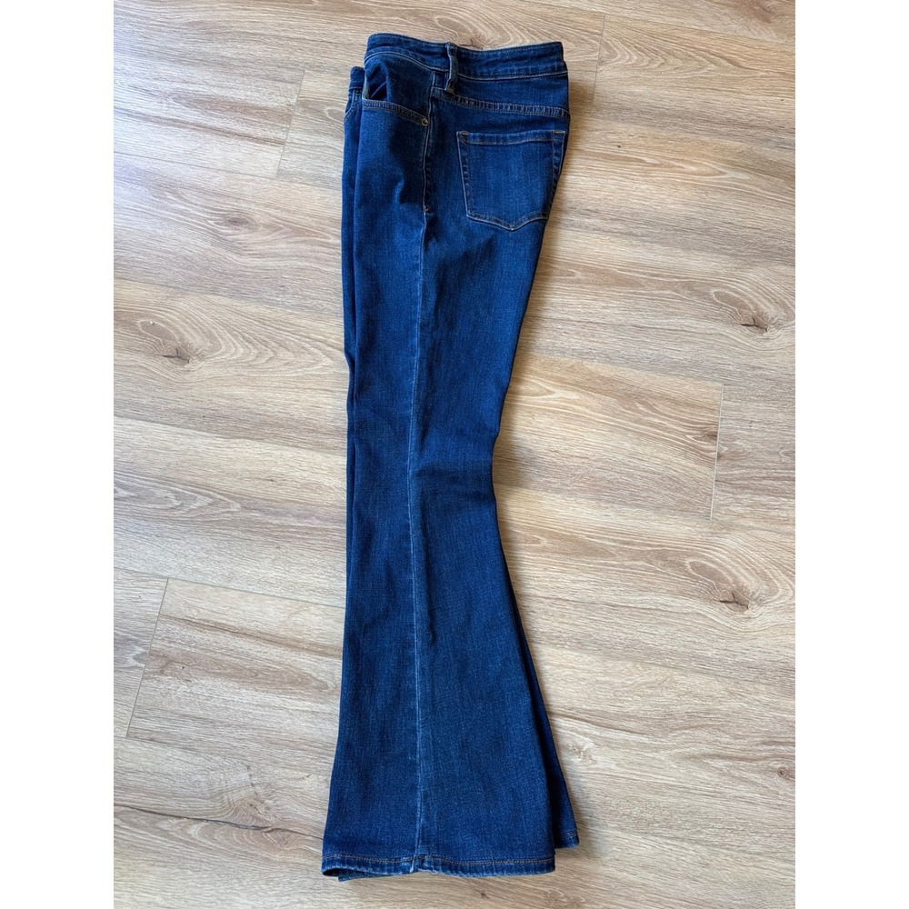 Free People Just Float On Flare Jeans Dark Wash High Rise Bell Bottom W28